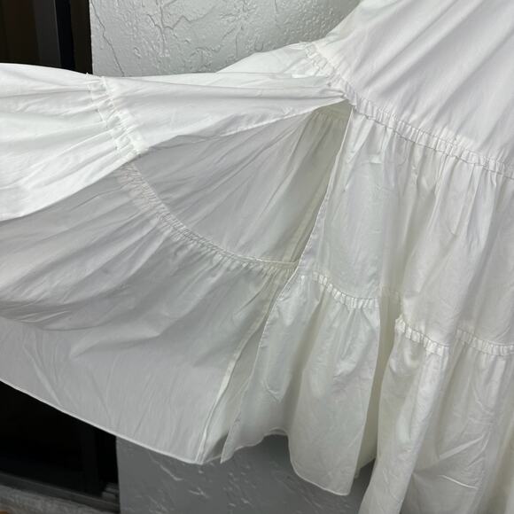 NWT Cinq a Sept Rina Midi White Dress Size 4 Bridal Smocked Detail - Picture 5 of 9